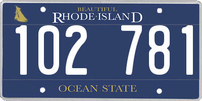 RI license plate 102781