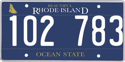 RI license plate 102783