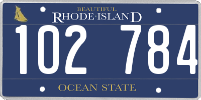 RI license plate 102784