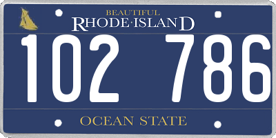RI license plate 102786