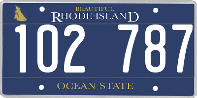 RI license plate 102787