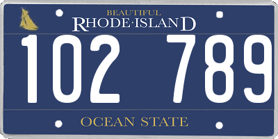 RI license plate 102789