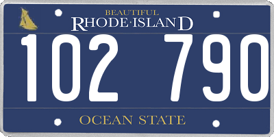 RI license plate 102790