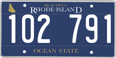 RI license plate 102791