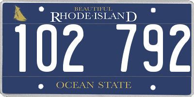 RI license plate 102792