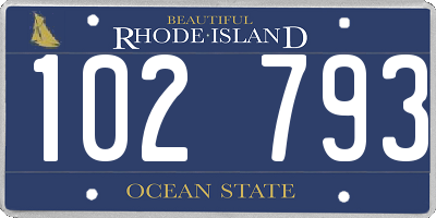 RI license plate 102793