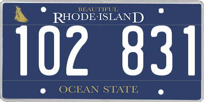 RI license plate 102831