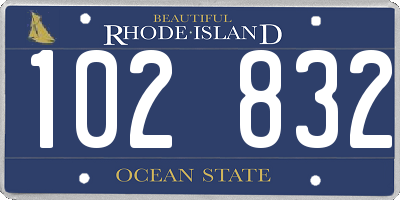 RI license plate 102832
