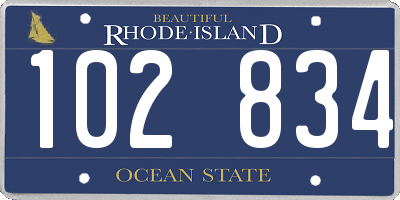 RI license plate 102834