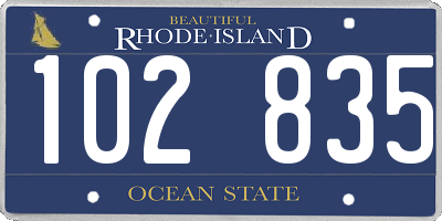 RI license plate 102835