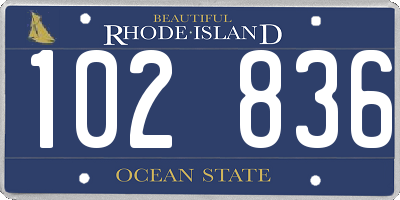 RI license plate 102836