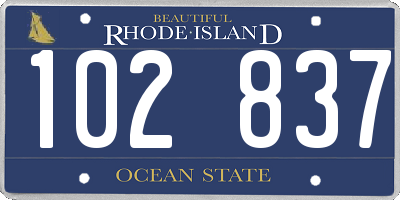 RI license plate 102837