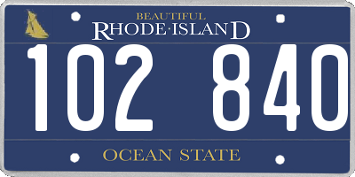 RI license plate 102840