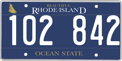 RI license plate 102842
