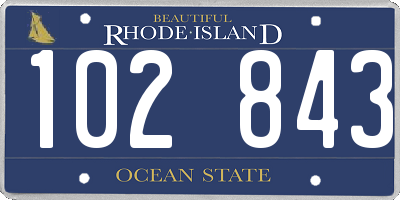 RI license plate 102843