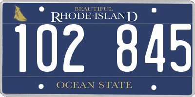 RI license plate 102845