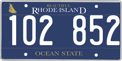 RI license plate 102852
