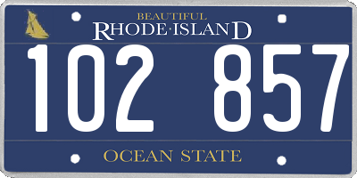RI license plate 102857