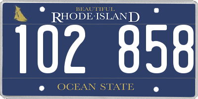 RI license plate 102858