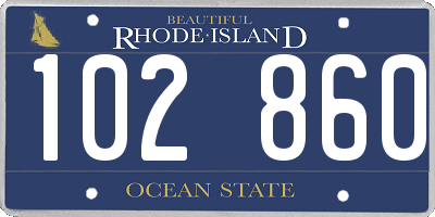 RI license plate 102860
