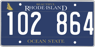 RI license plate 102864