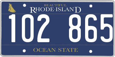 RI license plate 102865