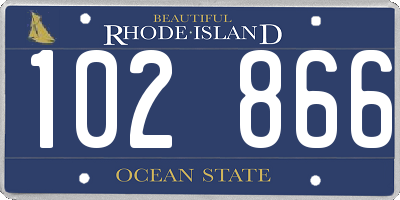 RI license plate 102866