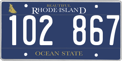 RI license plate 102867