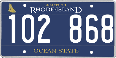 RI license plate 102868