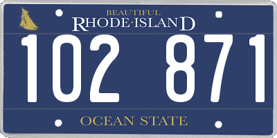 RI license plate 102871