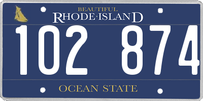RI license plate 102874
