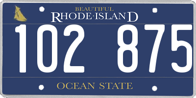 RI license plate 102875