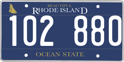 RI license plate 102880