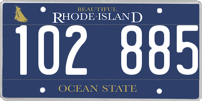 RI license plate 102885