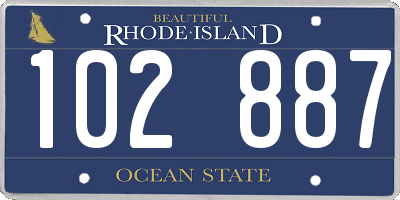 RI license plate 102887
