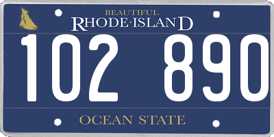 RI license plate 102890
