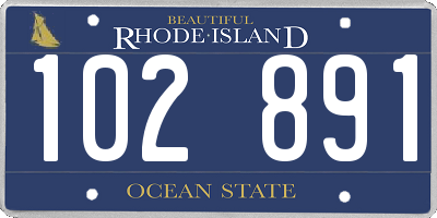 RI license plate 102891