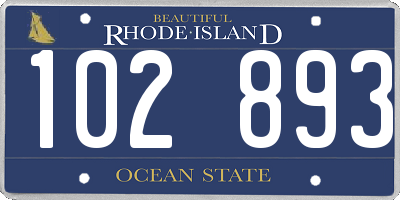 RI license plate 102893