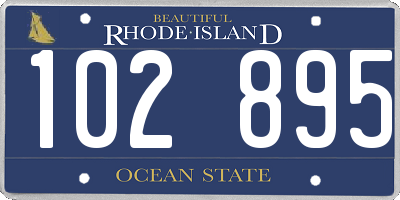 RI license plate 102895