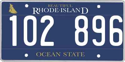 RI license plate 102896