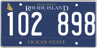 RI license plate 102898