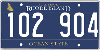 RI license plate 102904