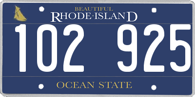 RI license plate 102925
