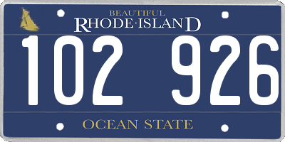 RI license plate 102926