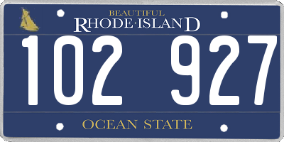 RI license plate 102927