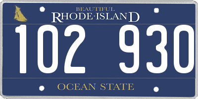 RI license plate 102930