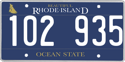 RI license plate 102935