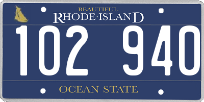 RI license plate 102940