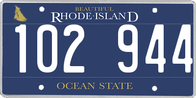 RI license plate 102944