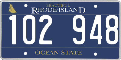 RI license plate 102948